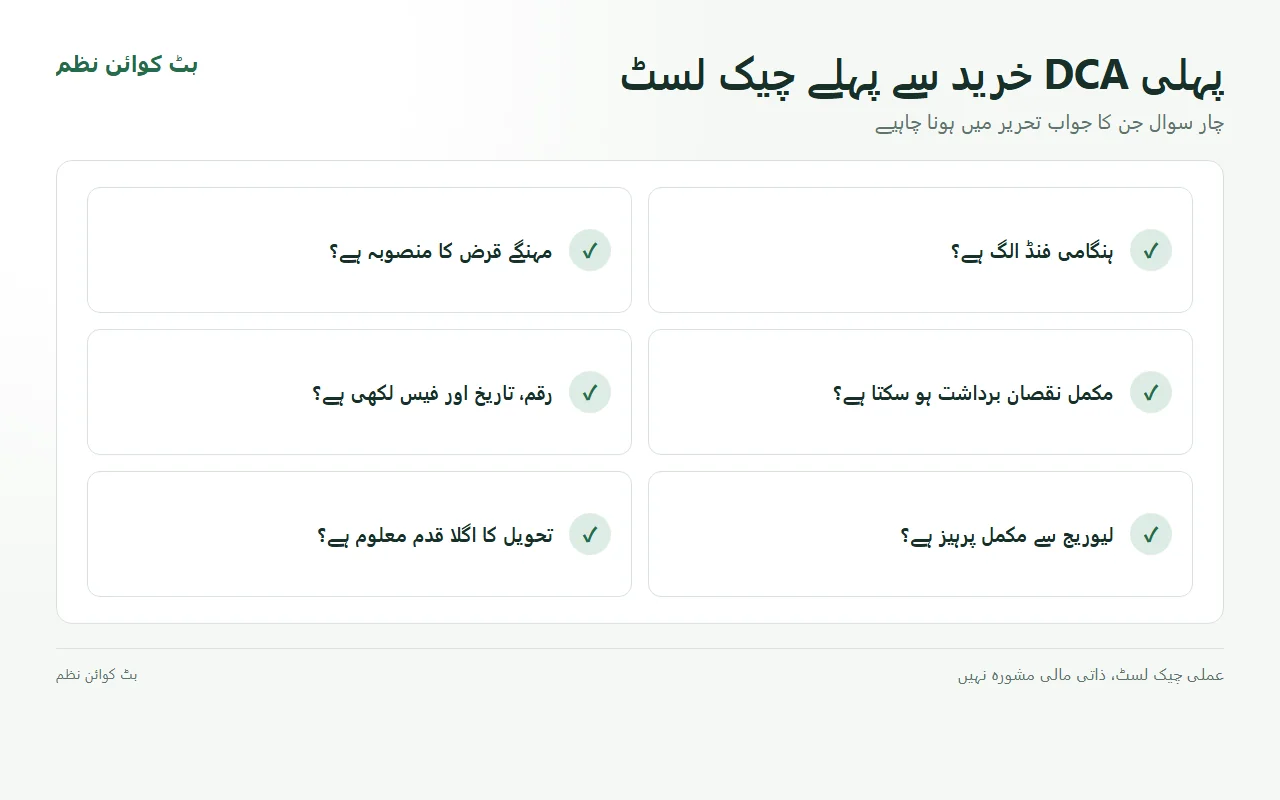 پہلی Bitcoin DCA خرید سے پہلے 12 ضروری جانچیں